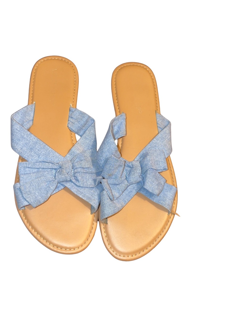 west loop Light Blue Bow Slide Sandals - Women